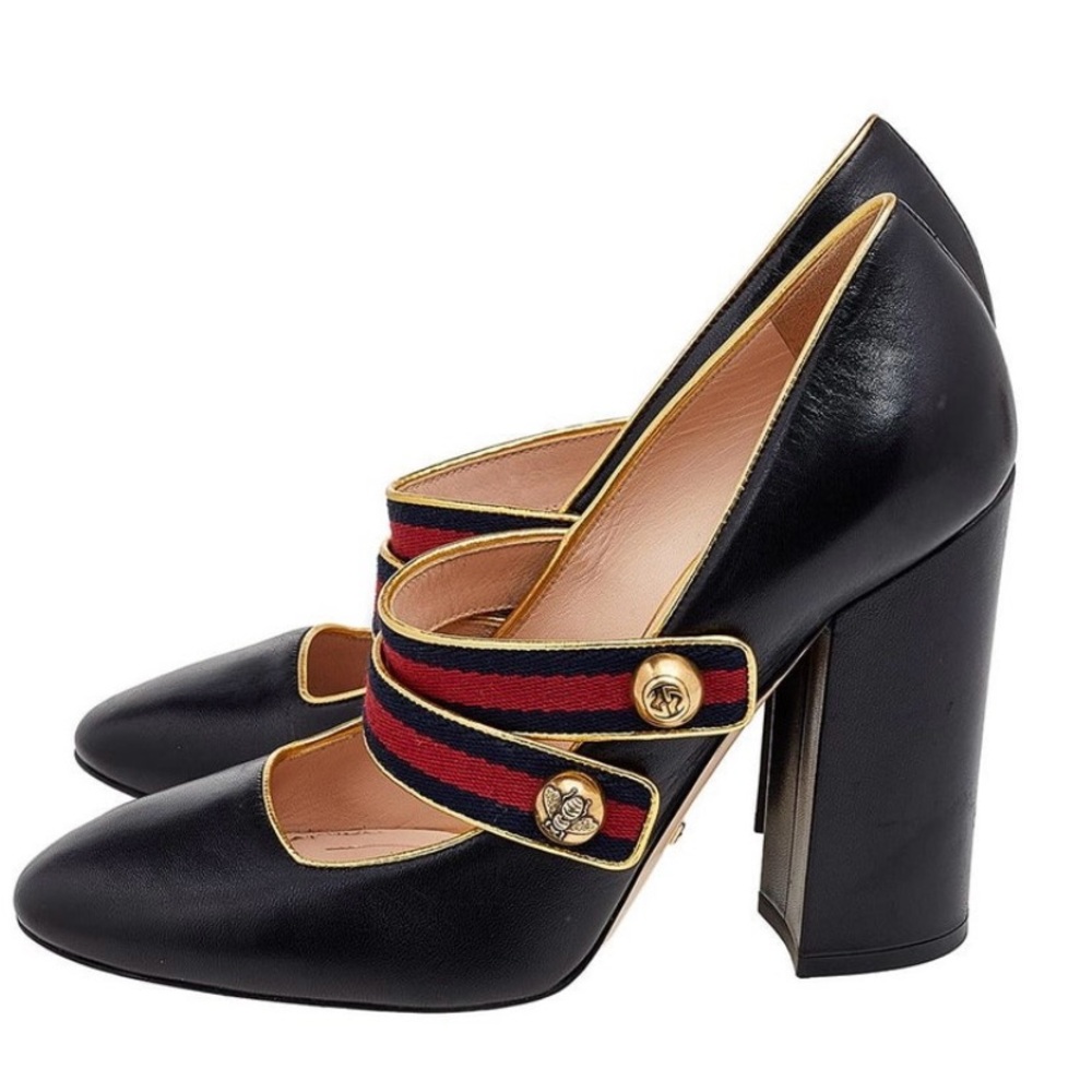 Gucci Leather Carly Web Mary Jane’s